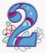 Vintage Flower Fade Number 2 - 6 Inch