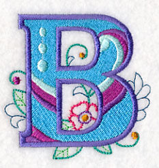 Vintage Flower Fade Letter B - 6 Inch