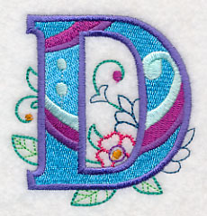 Vintage Flower Fade Letter D - 6 Inch