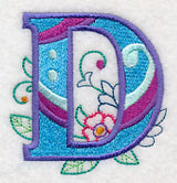 Vintage Flower Fade Letter D - 6 Inch