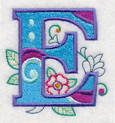 Vintage Flower Fade Letter E - 6 Inch