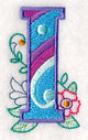 Vintage Flower Fade Letter I - 6 Inch