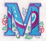 Vintage Flower Fade Letter M - 6 Inch