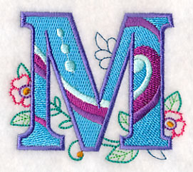 Vintage Flower Fade Letter M - 6 Inch