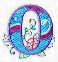 Vintage Flower Fade Letter O - 6 Inch