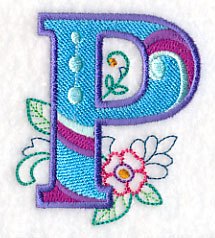 Vintage Flower Fade Letter P - 6 Inch