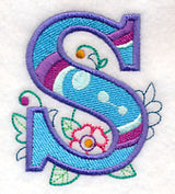 Vintage Flower Fade Letter S - 6 Inch