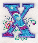 Vintage Flower Fade Letter X - 6 Inch