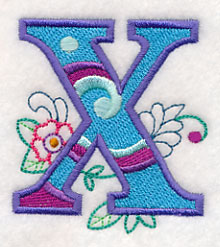 Vintage Flower Fade Letter X - 6 Inch