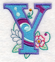 Vintage Flower Fade Letter Y - 6 Inch