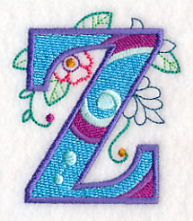 Vintage Flower Fade Letter Z - 6 Inch
