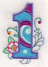 Vintage Flower Fade Number 1 - 6 Inch