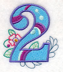 Vintage Flower Fade Number 2 - 6 Inch