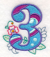 Vintage Flower Fade Number 3 - 6 Inch