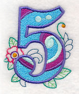 Vintage Flower Fade Number 5 - 6 Inch