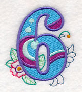 Vintage Flower Fade Number 6 - 6 Inch