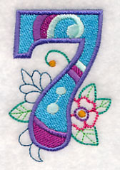 Vintage Flower Fade Number 7 - 6 Inch