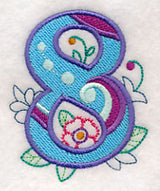 Vintage Flower Fade Number 8 - 6 Inch