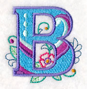 Vintage Flower Fade Letter B - 6 Inch