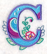 Vintage Flower Fade Letter C - 6 Inch