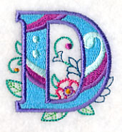 Vintage Flower Fade Letter D - 6 Inch