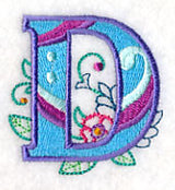 Vintage Flower Fade Letter D - 6 Inch