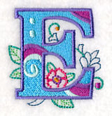 Vintage Flower Fade Letter E - 6 Inch