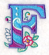 Vintage Flower Fade Letter F - 6 Inch