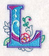Vintage Flower Fade Letter L - 6 Inch