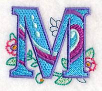 Vintage Flower Fade Letter M - 6 Inch
