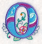 Vintage Flower Fade Letter O - 6 Inch