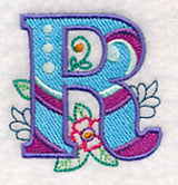 Vintage Flower Fade Letter R - 6 Inch