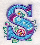 Vintage Flower Fade Letter S - 6 Inch