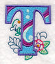 Vintage Flower Fade Letter T - 6 Inch