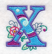 Vintage Flower Fade Letter X - 6 Inch