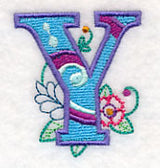 Vintage Flower Fade Letter Y - 6 Inch