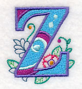 Vintage Flower Fade Letter Z - 6 Inch