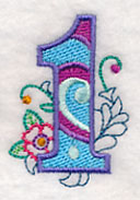 Vintage Flower Fade Number 1 - 6 Inch