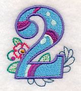 Vintage Flower Fade Number 2 - 6 Inch