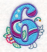 Vintage Flower Fade Number 6 - 6 Inch