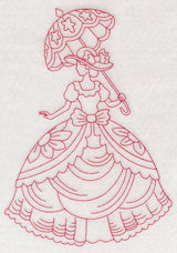 Victorian Lady - Layered Dress (Redwork)