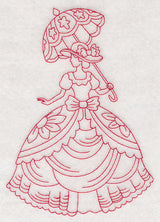 Victorian Lady - Layered Dress (Redwork)