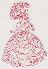 Victorian Lady - Layered Dress (Redwork)