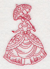 Victorian Lady - Layered Dress (Redwork)