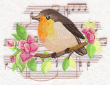 Songbird European Robin in Watercolor