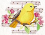 Songbird Yellow Warbler in Watercolor