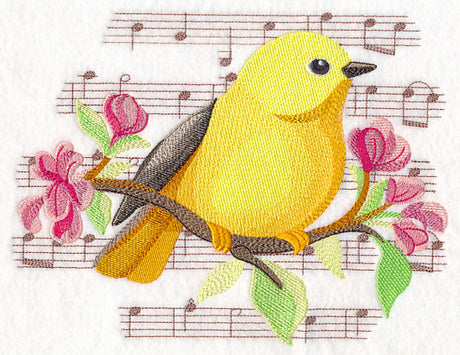 Songbird Yellow Warbler in Watercolor