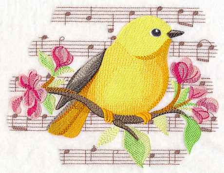 Songbird Yellow Warbler in Watercolor