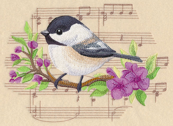 Songbird Chickadee in Watercolor