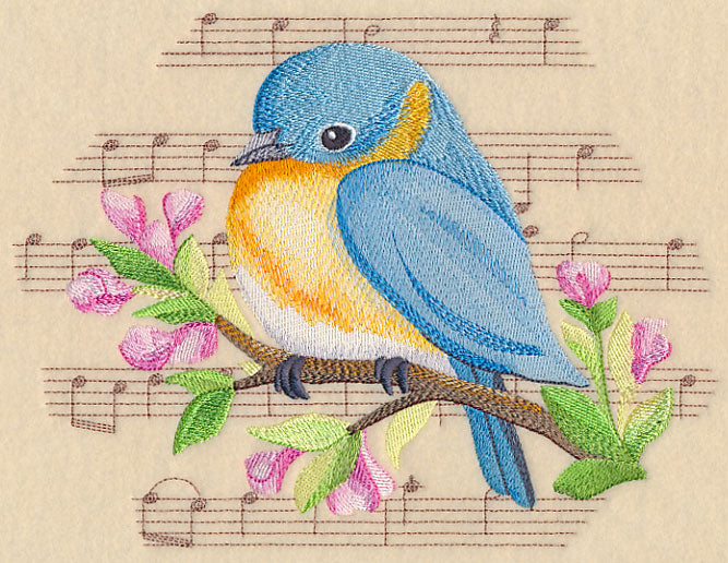 Songbird Bluebird in Watercolor